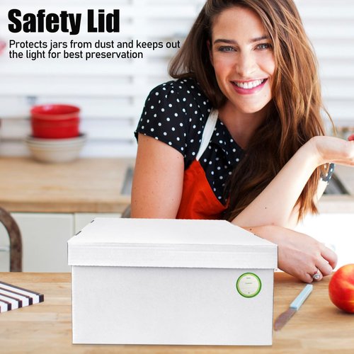 Yamahiko 6 Pieces Mason Jar Storage Box for Quart Size Canning, Cardboard Organizer Holder Container for 32 oz Jars, Stacking Packing Moving, White