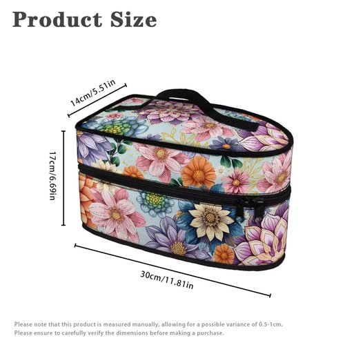 Goncariar Steam Iron Storage Bag with Zipper Handle, Foldable Portable Iron Storage Case Protective Carrying Bag Universal for Most Irons- Bright Blossom