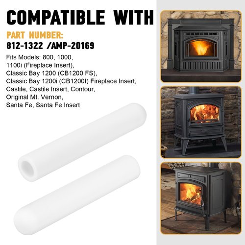 Thermocouple Ceramic Protection Cover Replacement for QuadraFire Pellet Stove Insert 812-1322 AMP-20169 Device That Rests Over the Burn Pot & Monitors the Fire After Start-Up Parts (2Pack)
