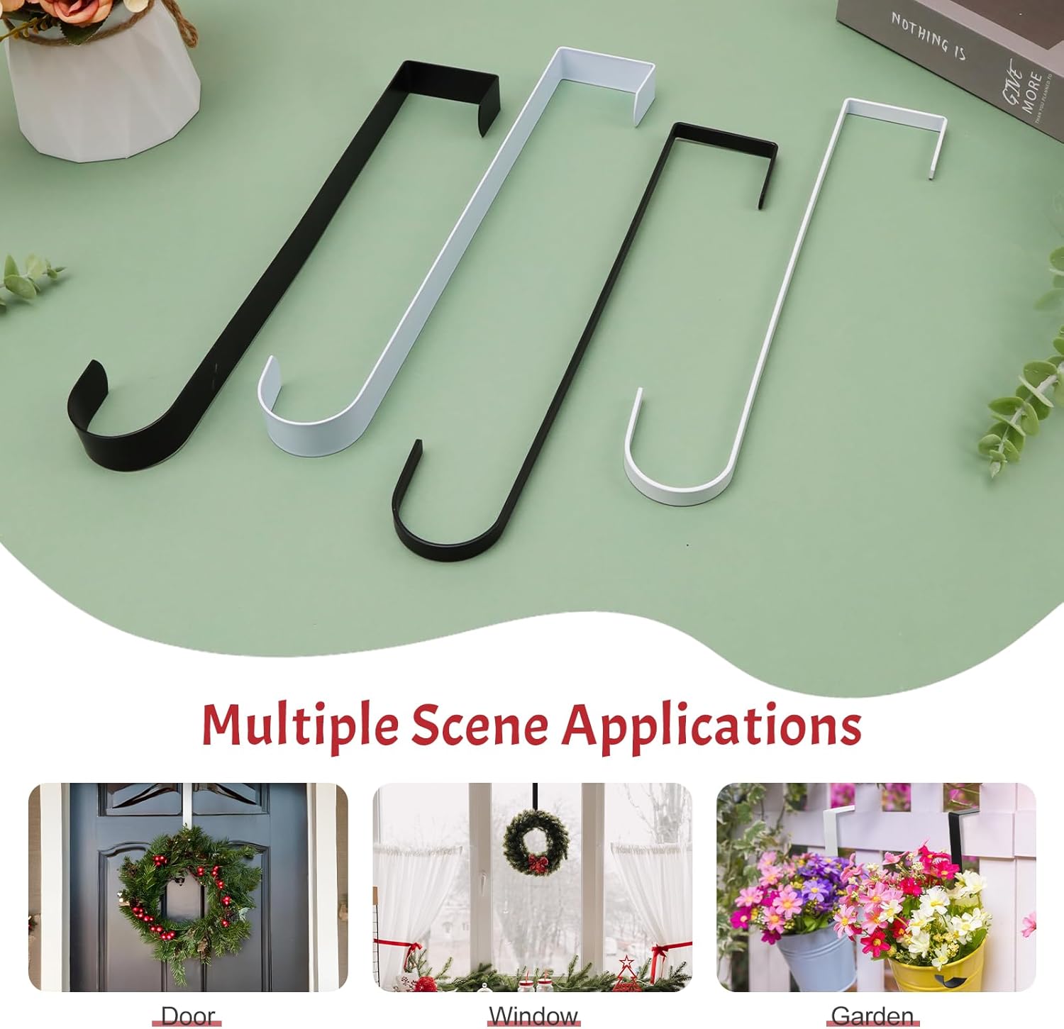 Regine Switzerland 12-Inch Wreath Hanger - Over The Door Hook for Indoor/Outdoor Decorations