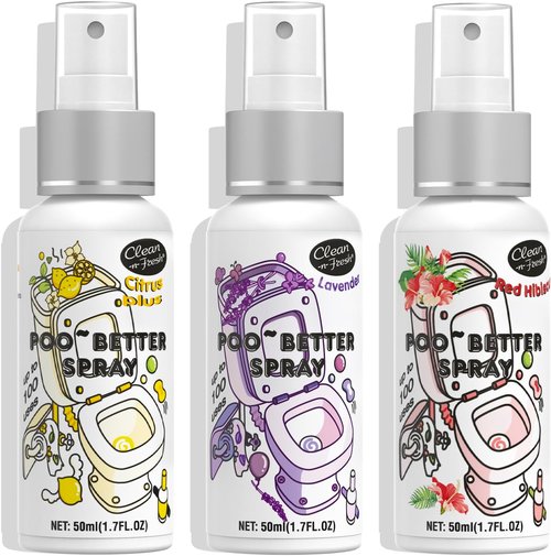 Clean-n-Fresh Toilet Spray Variety Pack - Citrus, Lavender & Hibiscus Odor Eliminator | Travel Size 1.7 Fl Oz Each