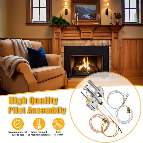 zuviuviz 25660, 4021-732 Pilot Assembly Natural Gas (NG) for Heatilator, Heat-N-Glo and Quadrafire Stove & Fireplace, Replacement Natural Gas Pilot Assembly for Heatilator GNDC33, GNDC36
