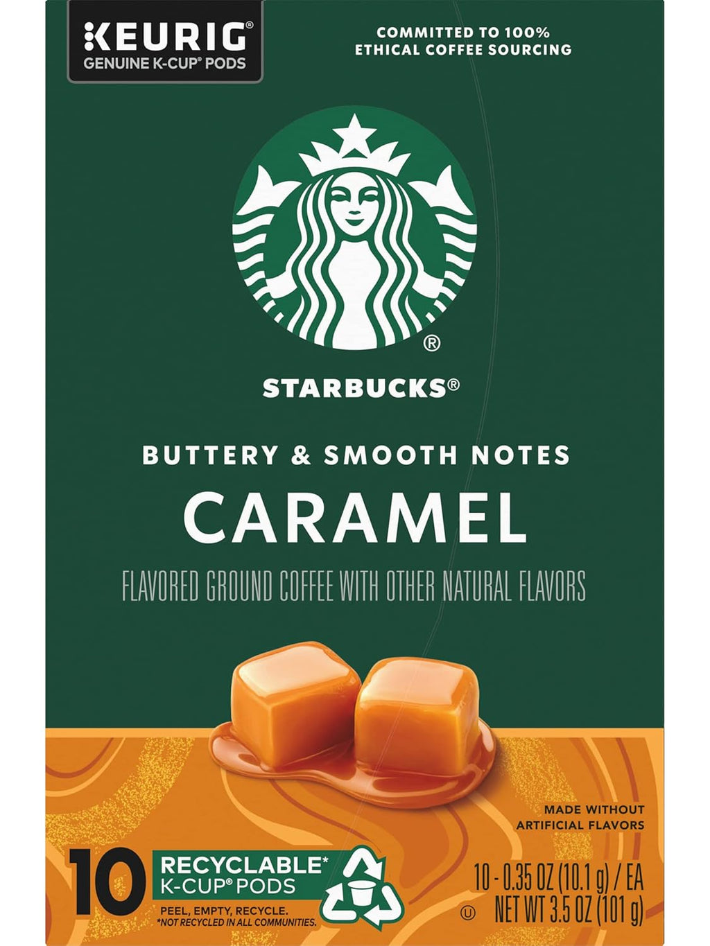 Starbucks Caramel Flavored Coffee K-Cup Pods - Genuine Keurig Pods, 10 Count Box
