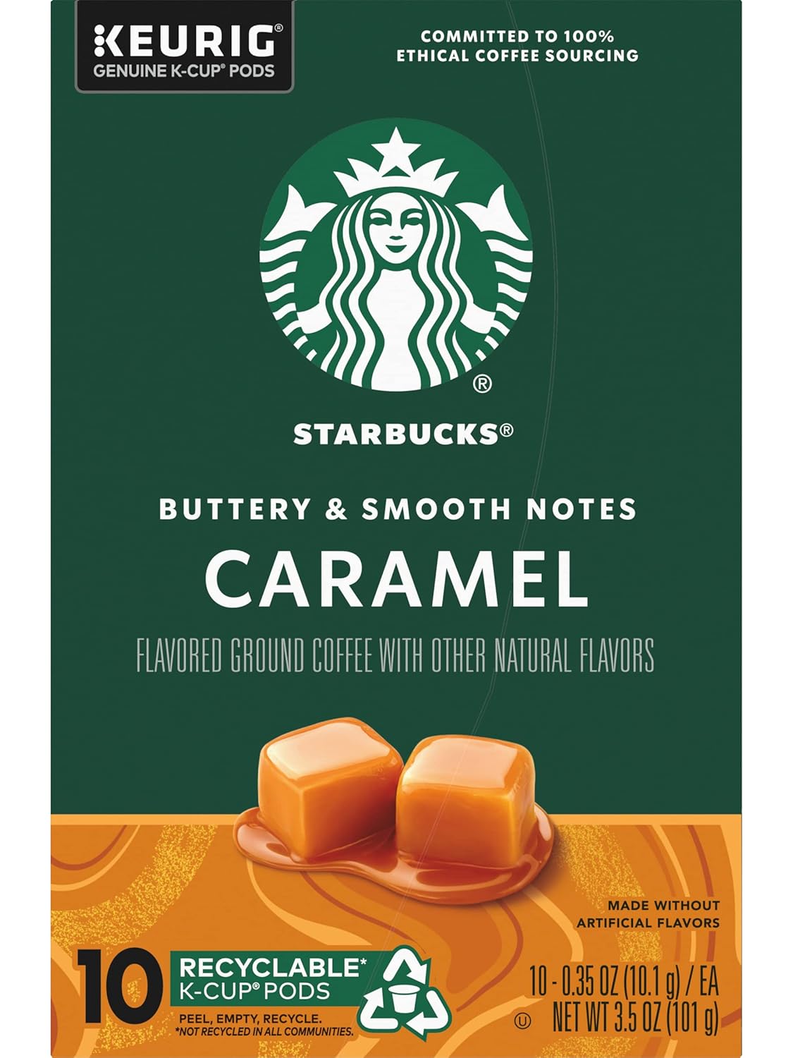 Starbucks Caramel Flavored Coffee K-Cup Pods - Genuine Keurig Pods, 10 Count Box