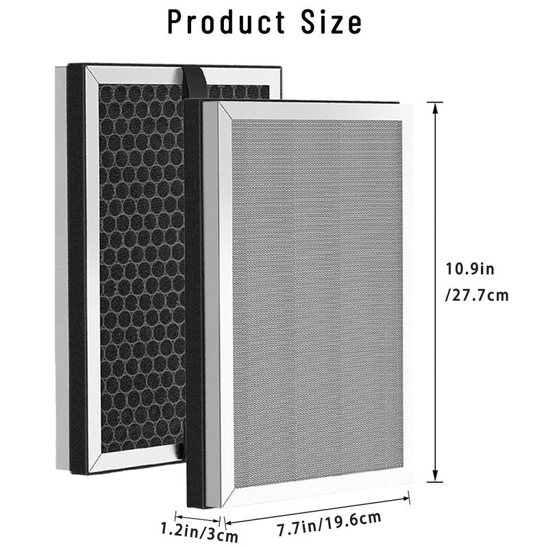 4-Pack JF260 Replacement Filter for Jafända JF260 JF260S air purifier, H13 True HEPA (MERV17) & Activated Carbon, 3-Stage Filtration for Smoke, Pet Hair & Odors, Part #JF260-RF for Jafanda