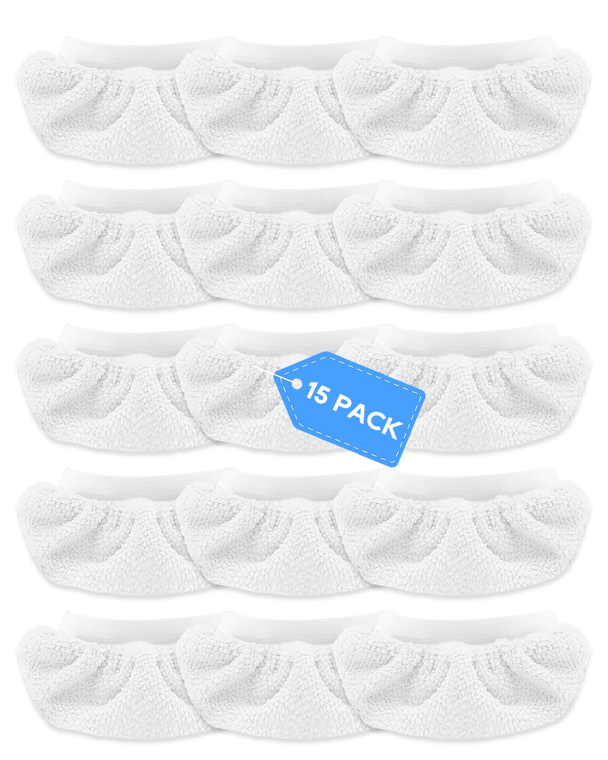 KeeTidy 15 Pack Handheld Steam Cleaner Pads Steamer Attachments Steam Mop Accessories Cloth Compatible with Bissell Steam Shot Universal Reusable Washable Steam Pad Clothes Fit for Wagner Spraytech