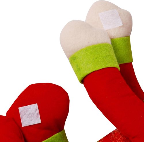 Elf | Plush Stuffed Elf Tree Topper - Unique Christmas Decorations in Red & Green for Holiday Cheer