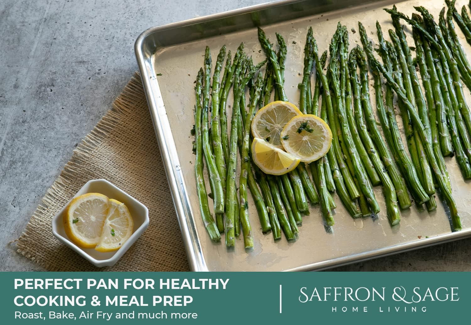 Saffron & Sage Home Living Cookie Sheet Pan Set - 2 Pack Heavy-Duty Aluminum Baking Sheets | 18x13, Rust & Warp Resistant