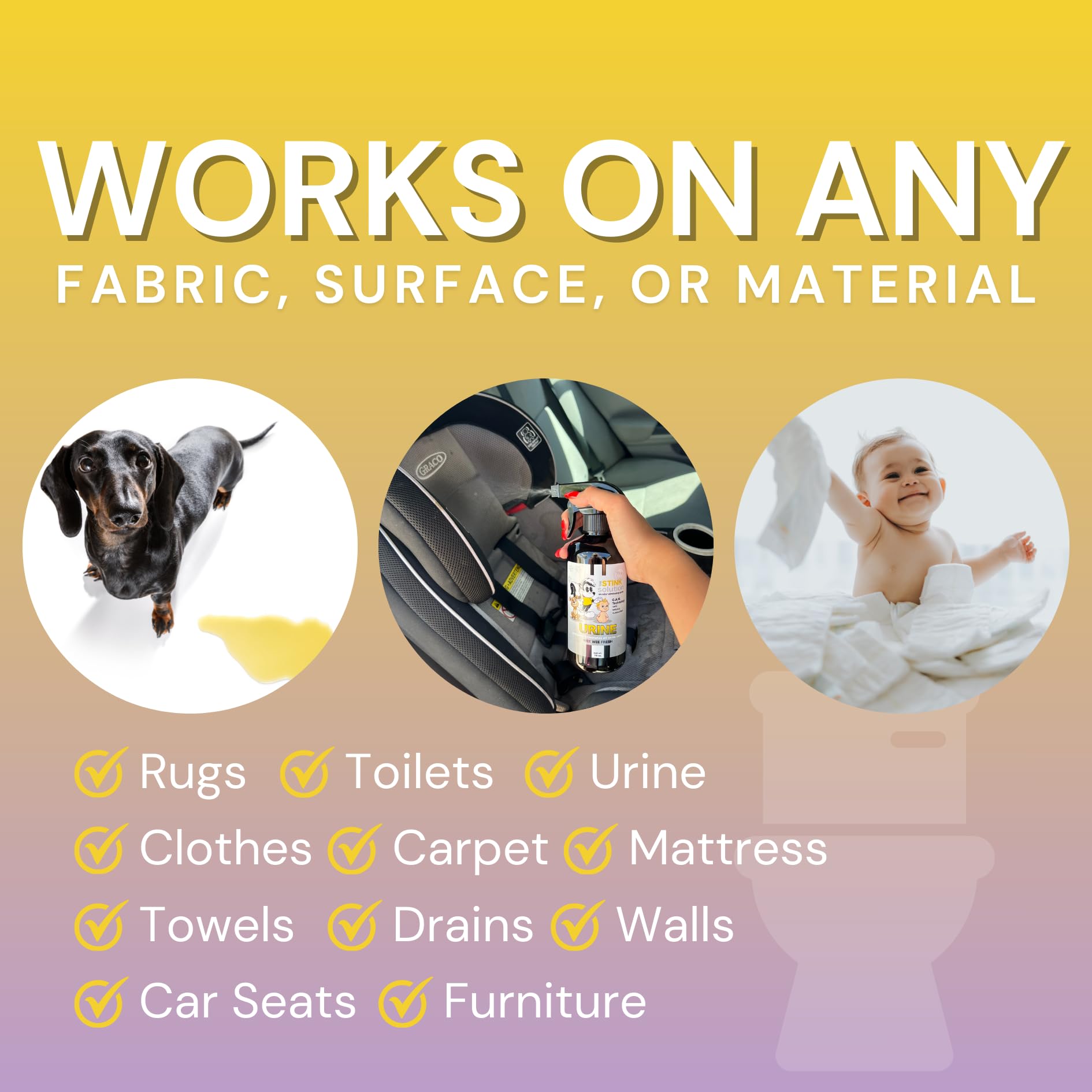 The Stink Solution Urine Odor Eliminator Spray Completely Removes Cat Urine, Dog Pee, & Human Urine Odor Quickly from Carpet, Mattress, Hardwood Floor, Grass, Outdoor Turf, etc - 1 16oz (WeeWee Fresh)