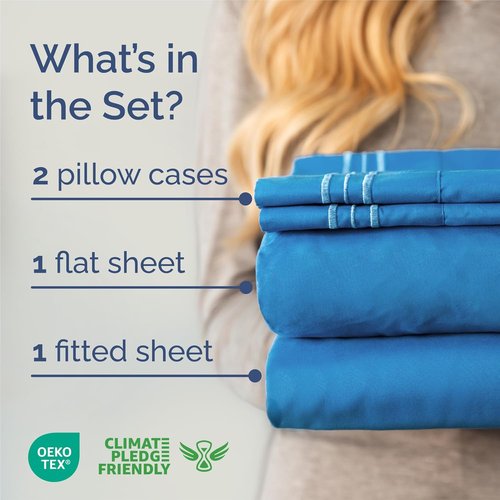 King Size 4-Piece Sheet Set - Comfy, Breathable & Cooling Hotel Luxury Bedding - Deep Pockets, Soft & Wrinkle-Free - Oeko-Tex Certified - Royal Blue