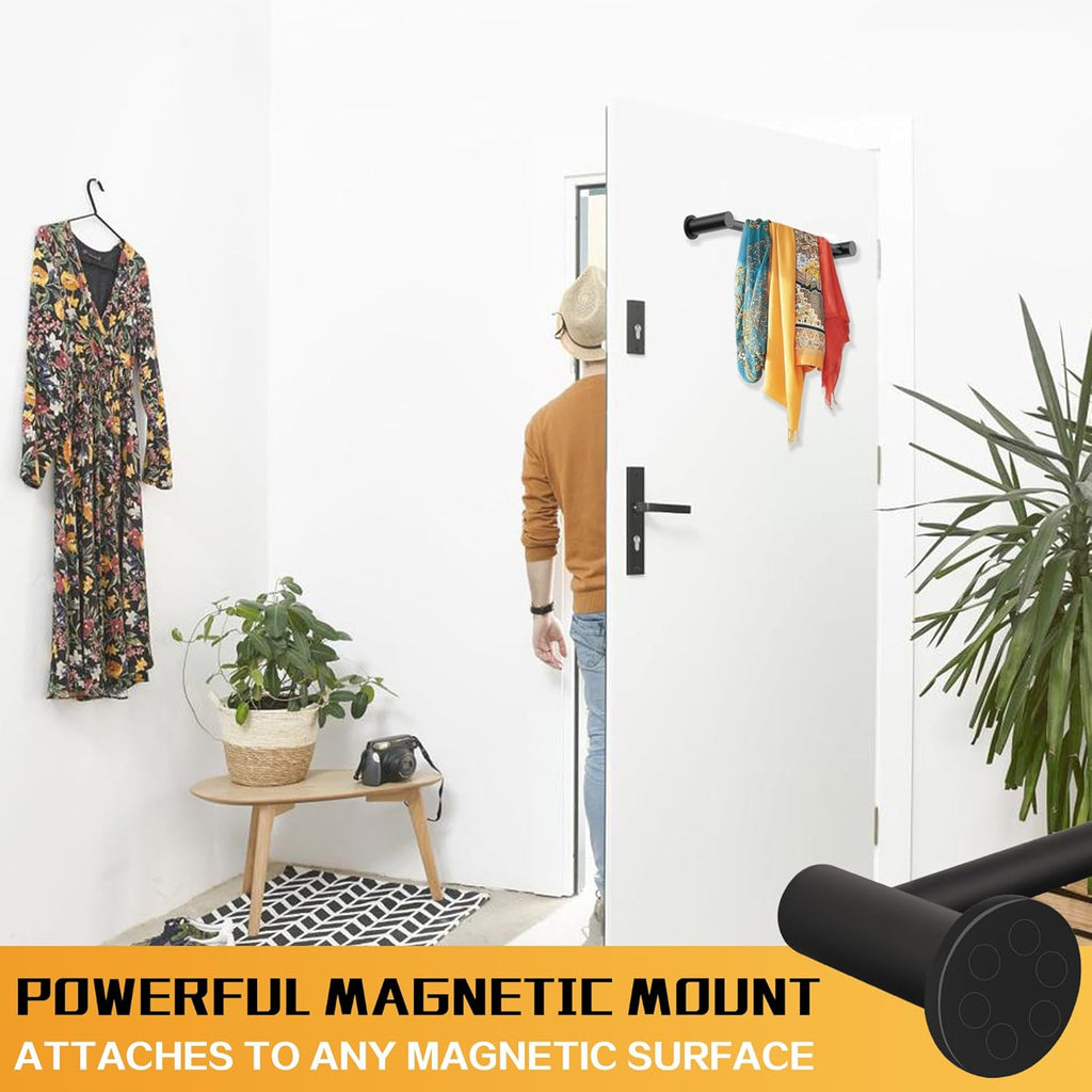 ULIBERMAGNET Magnetic Towel Holder - Adjustable Length Non-Slip Bar for Whiteboard & Refrigerator | 2 Pack