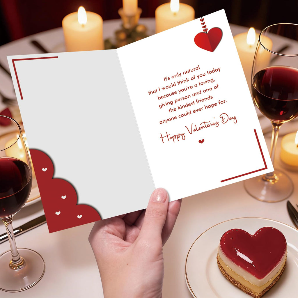 Supoeguk Heartfelt Valentine's Day Card for Friend, Romantic Best Friend Valentines Cards Gifts, You Are One of The Kindest Friends Anyone Could Hope for