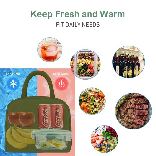 DALINDA Lunch Bag Women,Lunch Box for Women Men Reusable Insulated Lunch Tote Bag High Capacity for Travel Work Picnic
