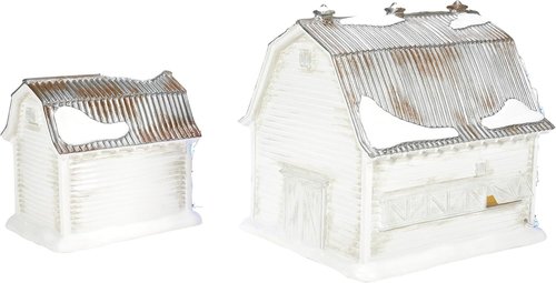 Department 56 Elvis Presley Graceland Stables Lit Building Set - 7.2 & 5 Inches, White