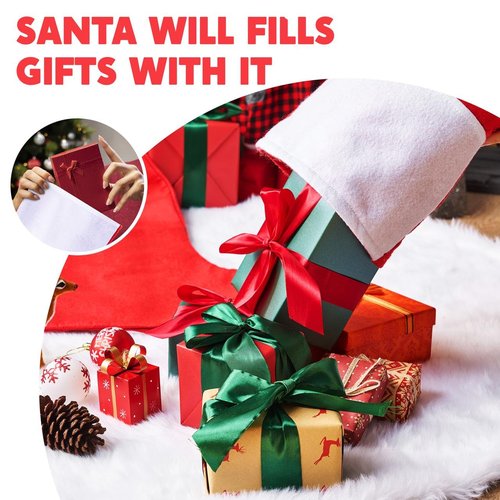 JOYIN 43" Jumbo Christmas Stockings, Soft Giant Xmas Decor, Personalized Red Christmas Felt Stockings for Kids Adults Family Xmas Party Decorations Gifts
