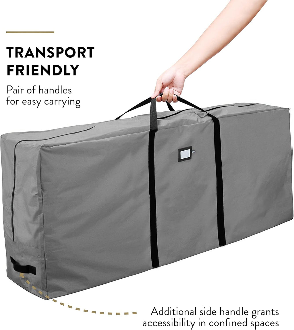 ZOBER Christmas Tree Storage Bag | 600D Oxford Fabric - Waterproof & Tear-Proof for 7.5 Ft Trees - Gray