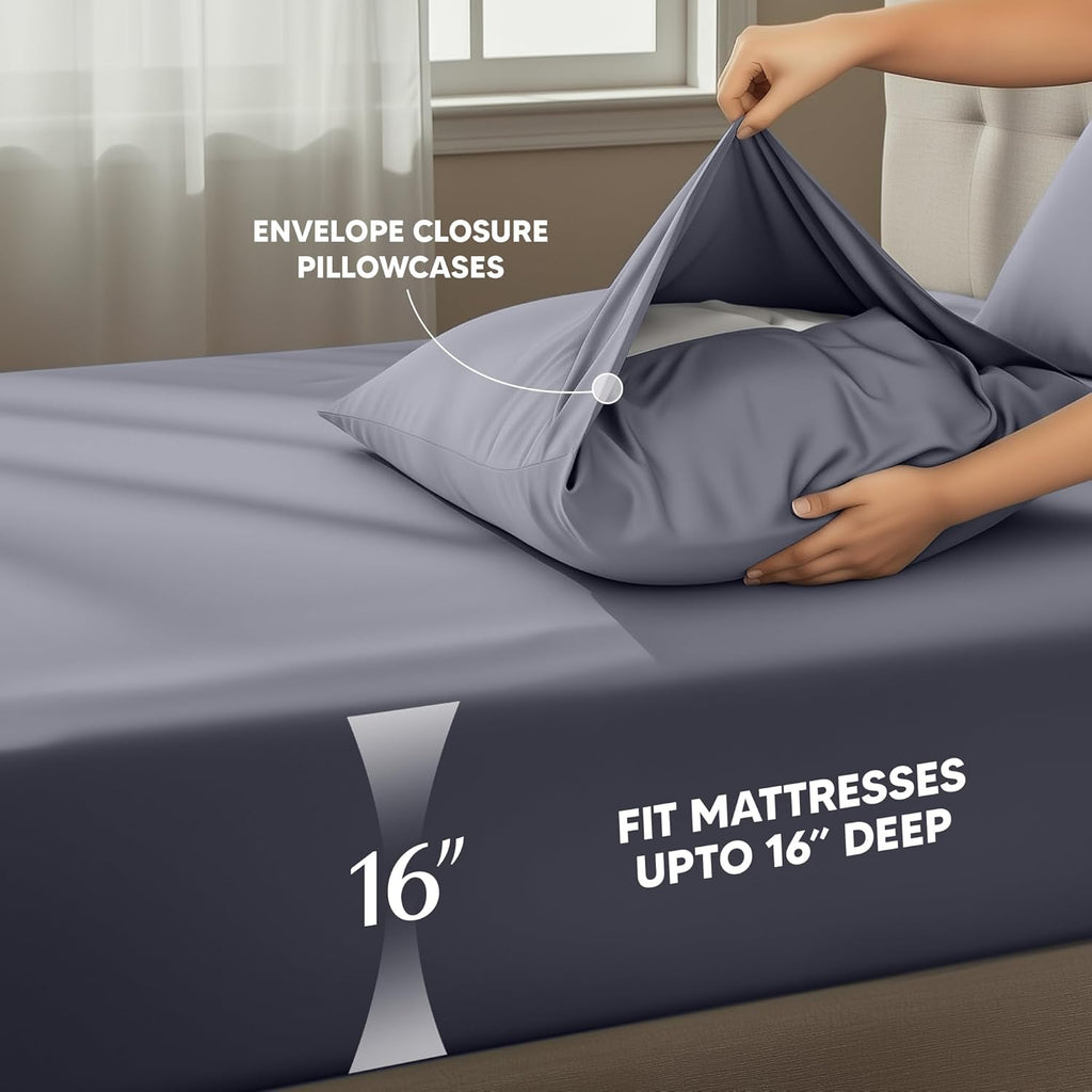 Utopia Bedding Twin XL Sheet Set - Soft Microfiber 3-Piece Bed Sheets in Grey | Oeko Tex Certified