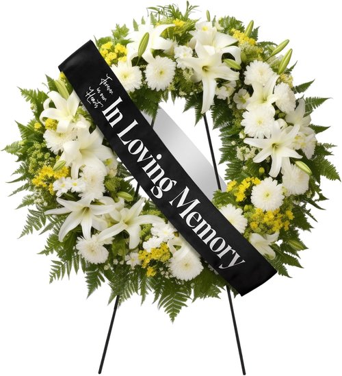 Fanfanwin Funeral Sash - Memorial Ribbon for Casket or Wreath | 58x4'' Black in Loving Memory