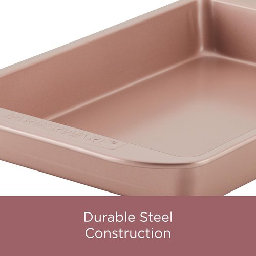 Farberware Nonstick Cookie Sheet - 10 Inch x 15 Inch, Elegant Rose Gold Finish