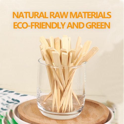 100-Pack Bamboo Paddle Picks – Wooden Skewers for Cocktails, Appetizers, Fruit, Sandwiches, and BBQ Snacks – Available in 3.5" / 4.7" / 7" / 10" (7 inch)
