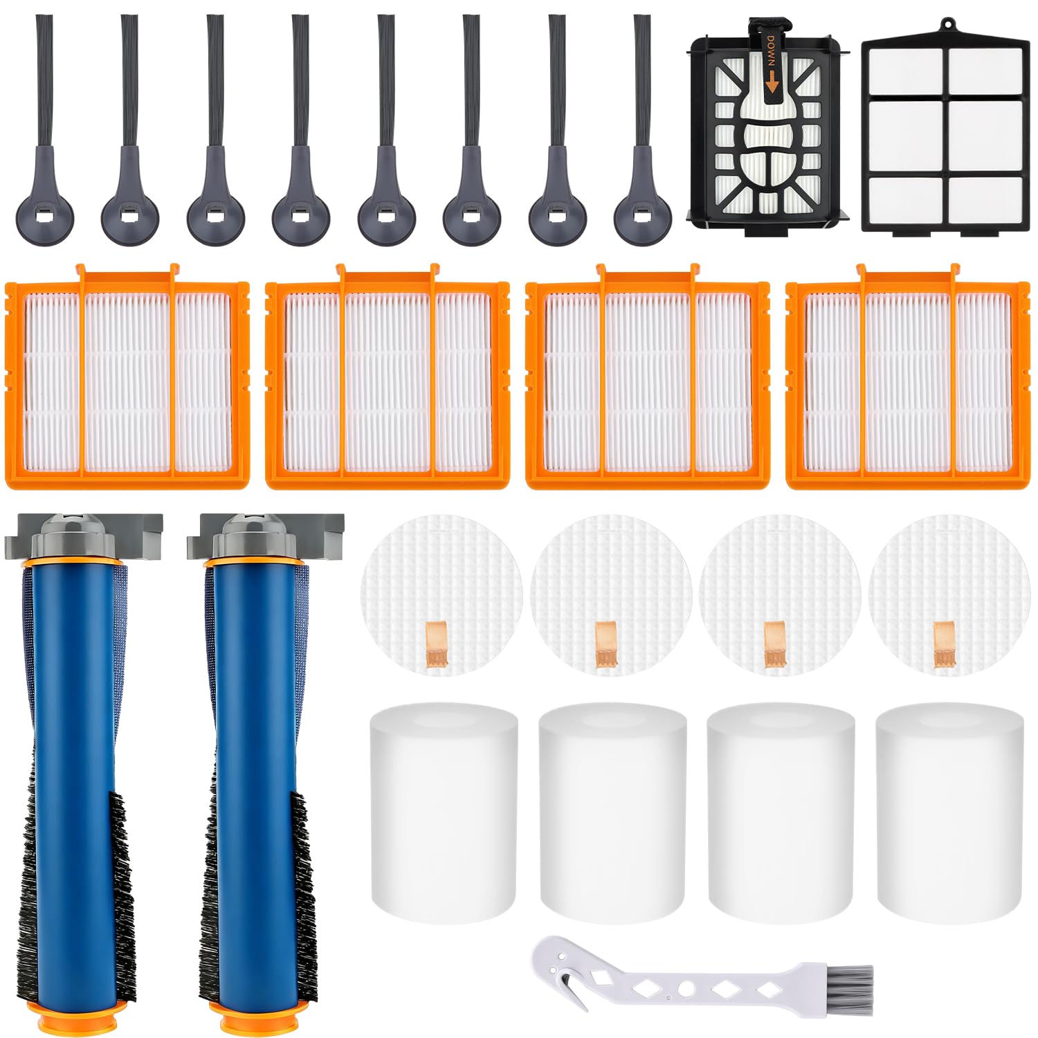 Erinice Replacement Parts for Shark AI Robot Vacuum AV2501S AV2501AE RV2502AE RV2520AOUS AV2510AOUS RV2610WA Accessories Kit with Main Roller Brush Filters, Foam & Primary Filters, Side Brushes
