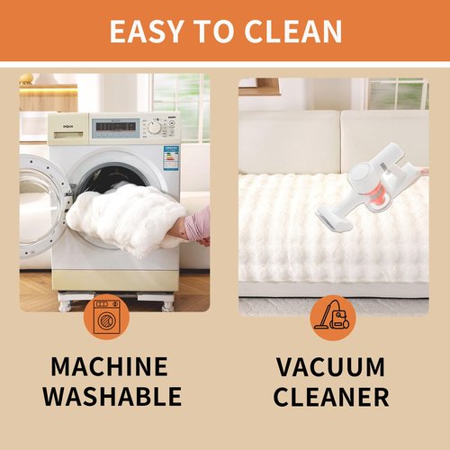 Hittun Waterproof Dog Bed Cover Non Slip Couch Covers for Dogs Washable Soft Faux Fur Sofa Cover Couch Covers for 3 Cushion Couch Sofa Pet Friendly (Off White)