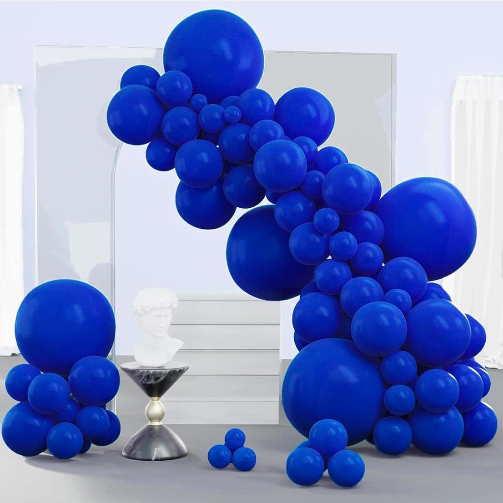 PartyWoo Blue Balloons - 140-Piece Navy Blue Balloon Arch Kit for Birthday, Gender Reveal & More