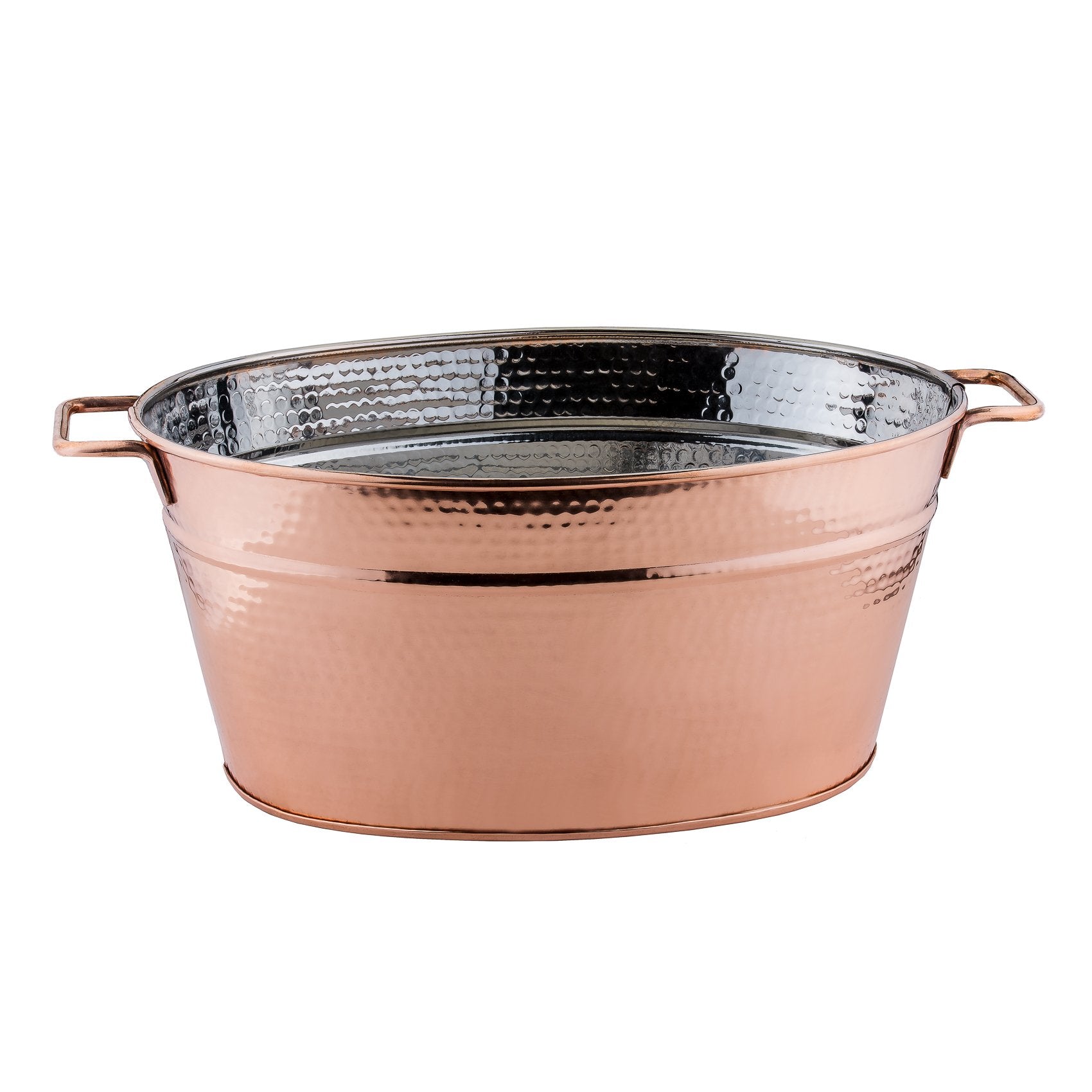 1123 (23" x 13½" x 9" Hammered Copper Oval Beverage Tub, 5¾ Gal.)