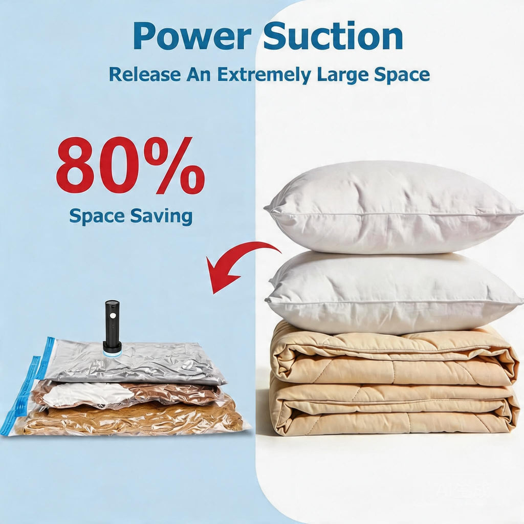 Vacuum Seal Bags for Clothing Travel with Rechargeable Air Pump, 12 Pack of 4 Carry-on Size Space Saver Vacuum Storage Bags, Compression Packing Bags for Luggage Suitcase for Closet Organization