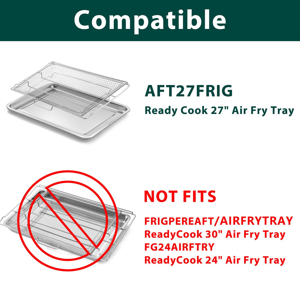 AFT27FRIG Air Fryer Tray Replacement Parts for Frigidaire Ready Cook 27" Air Fry Tray Air Fryer Basket FCWS2727AS Air Fryer Rack 304 Stainless Steel Electric Stove Range Wall Oven Shelf Rack 1 Pack