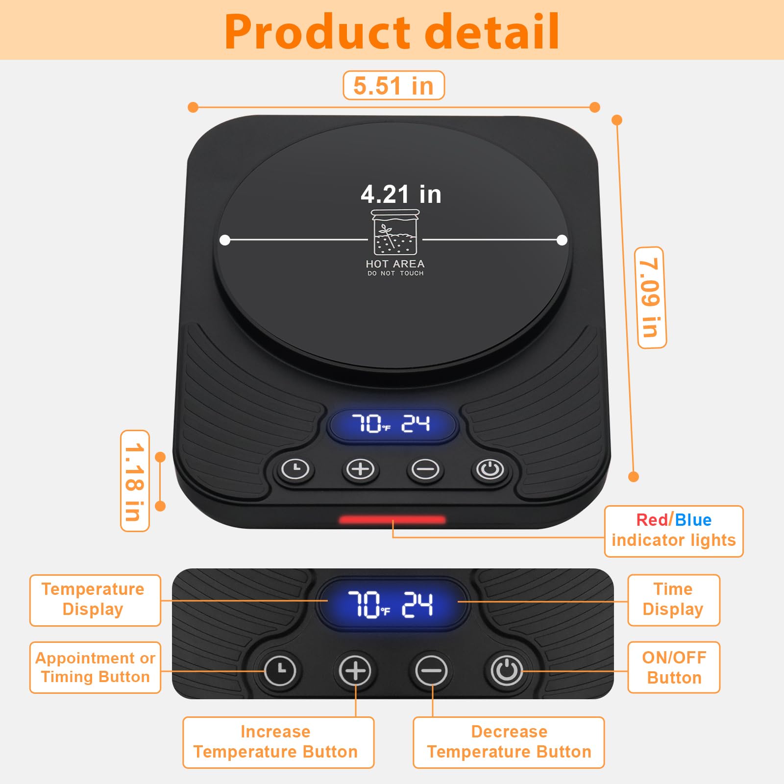 xoermioy Sourdough Starter Warmer – Precise Thermostat (70-110°F), Intelligent Memory & 24H Timer Function for Home Baking & Fermented Dough (Black)