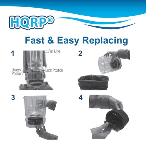 HQRP H12 Circular Filter Set compatible with Bissell 6579, 6582, 6583, 6584, 6585 Series PowerForce Bagless Vacuums, parts 32R9, 32064, 203-1464, 203-1183 Replacement