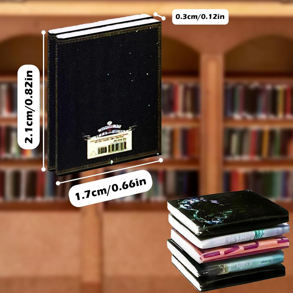Skiennix Miniature Books Set - 200 PCS for Dollhouse Decor & DIY Crafting | Anxiety Bookshelf Accessories
