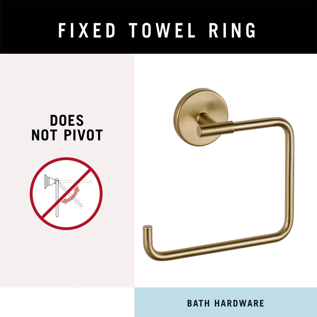 COVIXXIO Hand Towel Holder Champagne Bronze Towel Racks for Bathroom Wall Square Towel Ring Holder for Bath Towel Hanger for Kitchen, Bathroom Accessories (Squre (Screw))