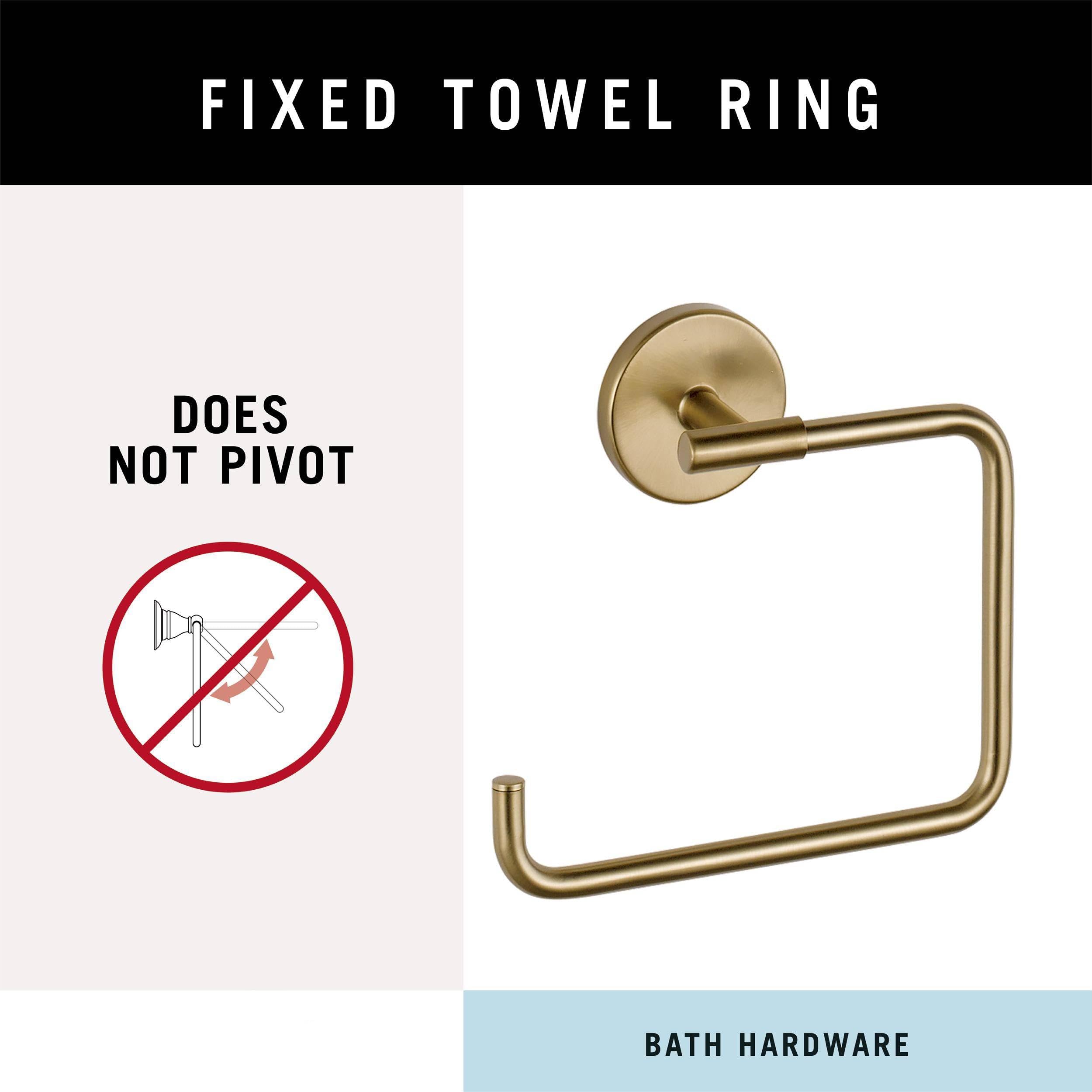 COVIXXIO Hand Towel Holder Champagne Bronze Towel Racks for Bathroom Wall Square Towel Ring Holder for Bath Towel Hanger for Kitchen, Bathroom Accessories (Squre (Screw))