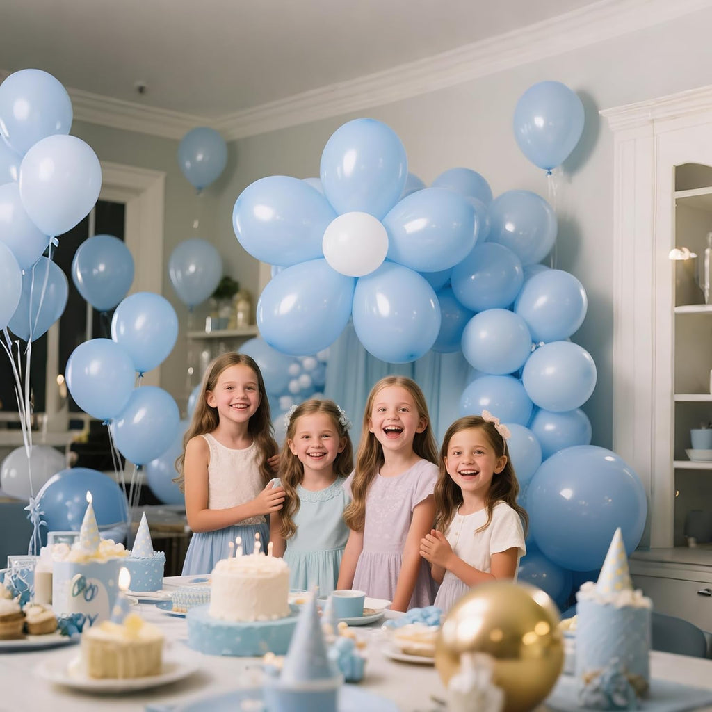 Pastel Blue Latex Balloons by [Brand Name] - 110pcs 12 Inch Balloons for Birthday Party & Baby Shower