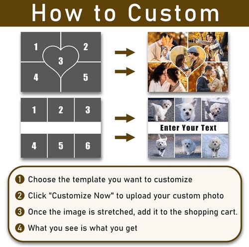 Collage Canvas Prints - Custom 4 Image Wall Art | Personalized Gifts for Weddings, Babies, and Pets