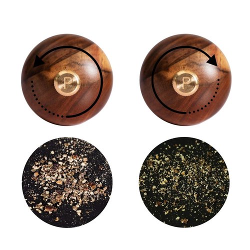 DeroTeno Salt and Pepper Mill Set, Pepper Grinder with Adjustable Stainless Steel Grinder, Salt Grinder with Ceramic Grinder, Acacia Wood, Height 30 cm / 12 inch