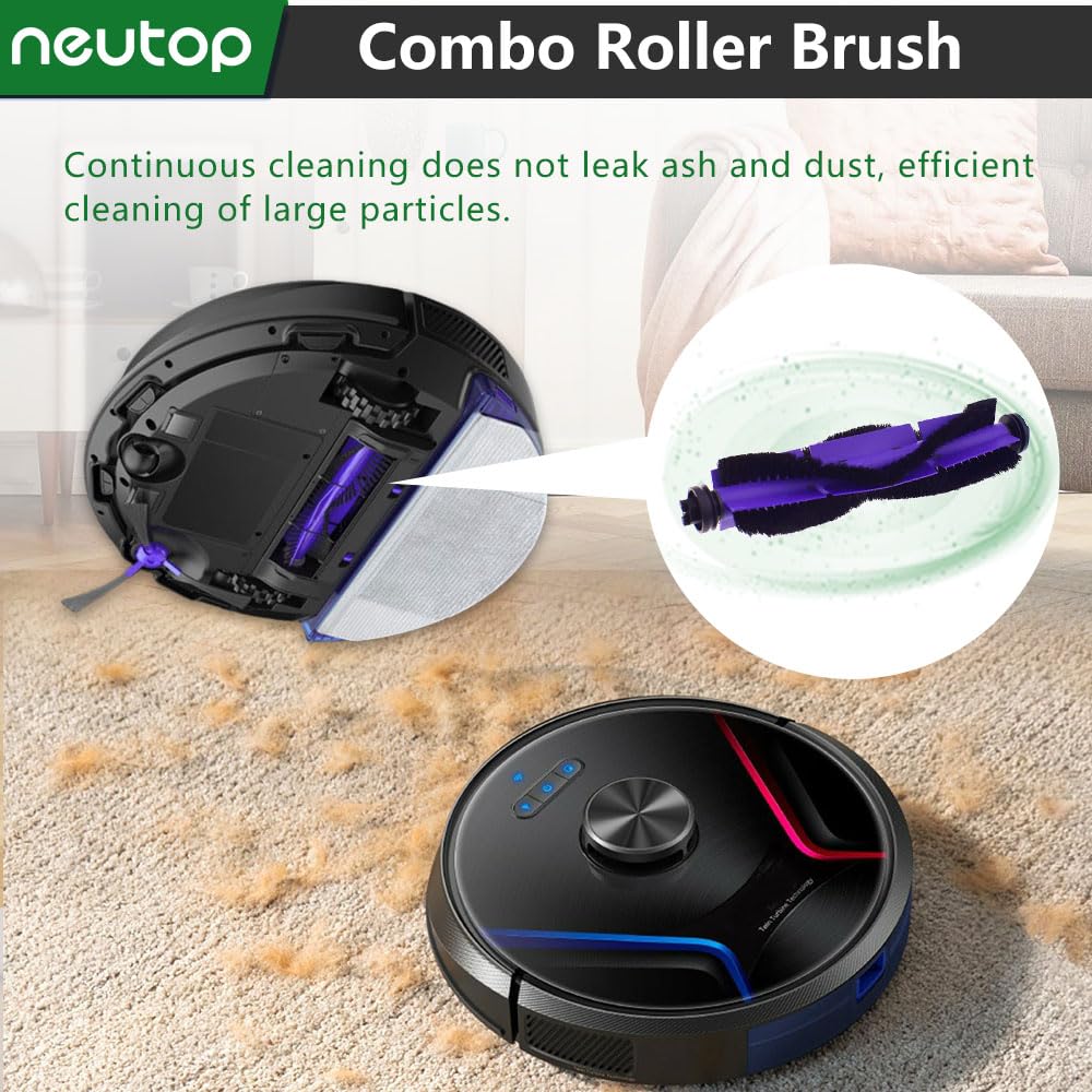 neutop Replacement Rolling Brushes Rollers Compatible with eufy RoboVac X8, X8 Hybrid, Robot Vacuum and Mop Cleaners Parts Accessories, 2-Pack.