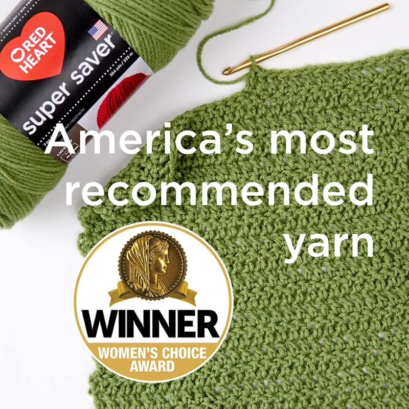 Red Heart Super Saver Metallic Yarn, Red, 3-Pack for Crocheting