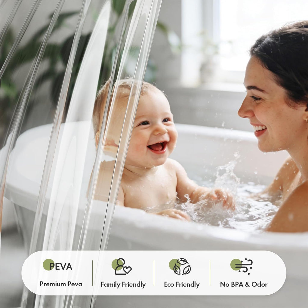 Bathway Heavy Duty Shower Curtain Liner - Waterproof PEVA 72x72 Inches with 12 Rustproof Grommets