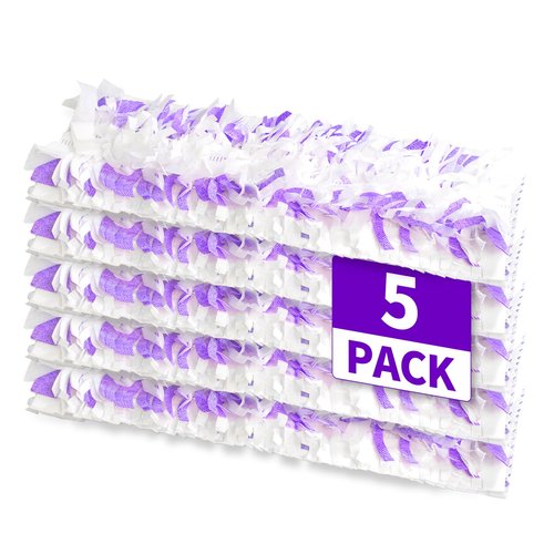 Disposable Power Mop Pads Refills for Swiffer PowerMop，Multi-Surface Mopping Pad Refills for Floor Cleaning (White & Purple, 5 Pack)