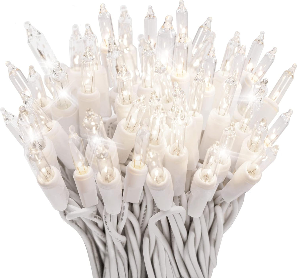 612 Vermont 100 Clear Christmas Twinkle Lights - Indoor/Outdoor Use, Connect Up to 4 Sets, 20.6' Lighted Length