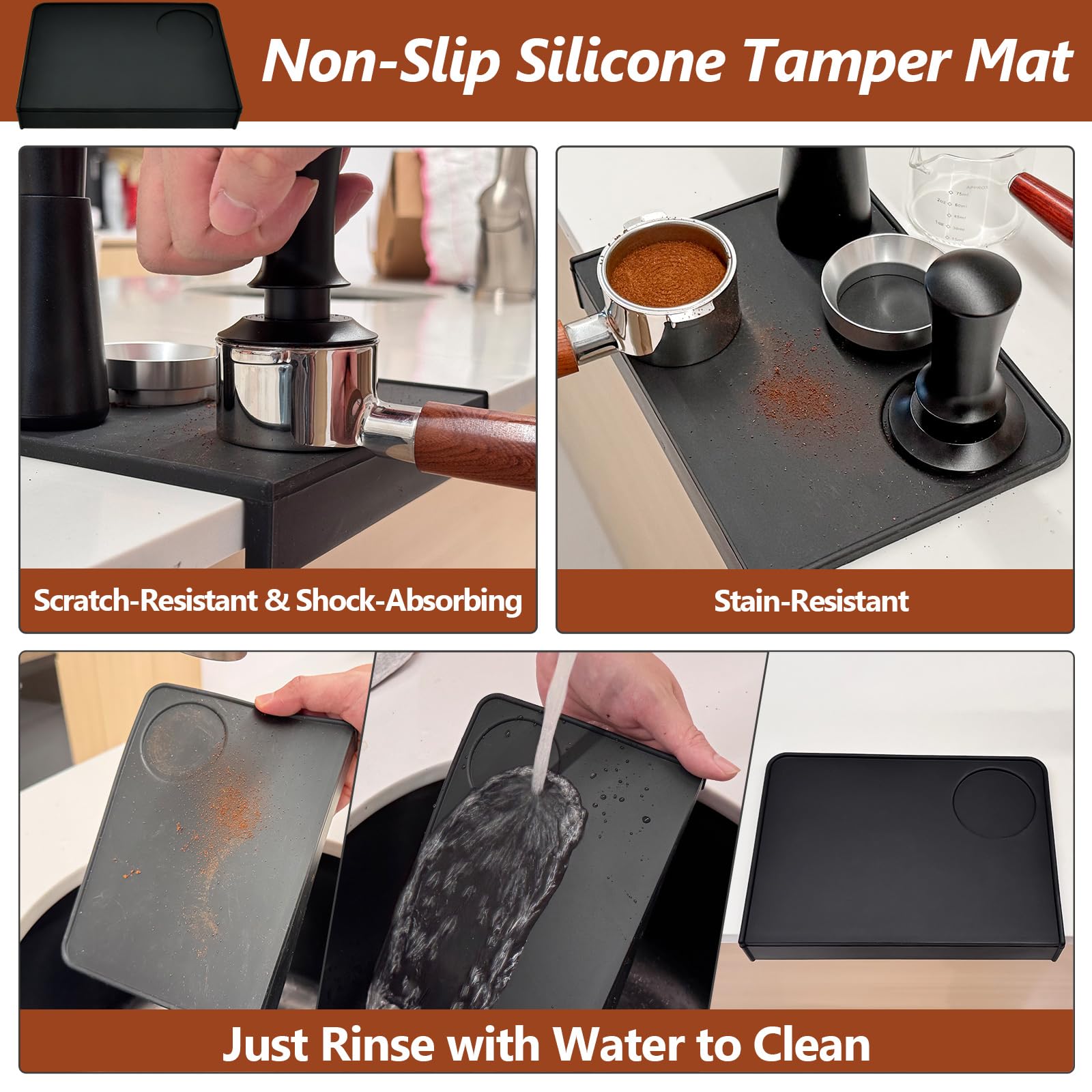 7 Pcs 51mm Espresso Accessories Kit, Spring Loaded Calibrated Tamper, WDT Tool, Coffee Measuring & Espresso Cup and Tamper Mat, Puck Screenr & Dosing Funnel, 51mm Espresso Machine Accessories