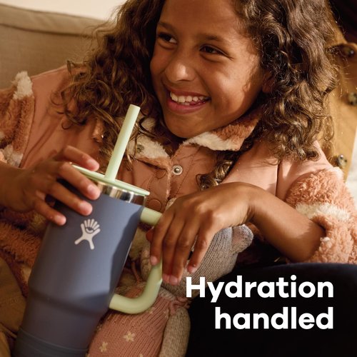 Hydro Flask Kids Tumbler for School - Stainless Steel and Insulated with Straw Cap - 24 Oz in Anemone Purple