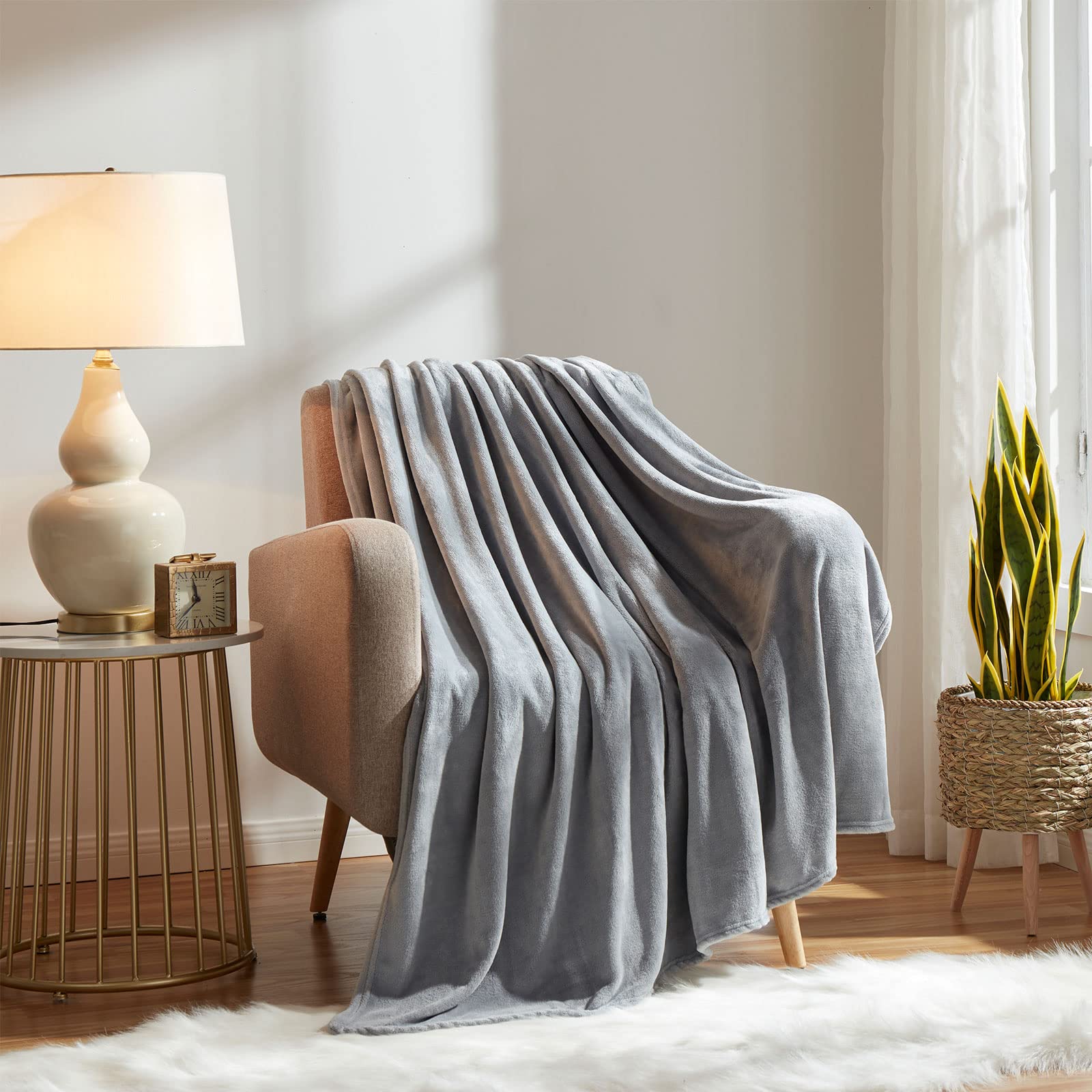 KMUSET Kids Blanket for Boys Girls 30x40 inches, Soft Cozy Fuzzy Swaddle Throw Blanket, Small Fleece Blanket for Crib Stroller, Grey
