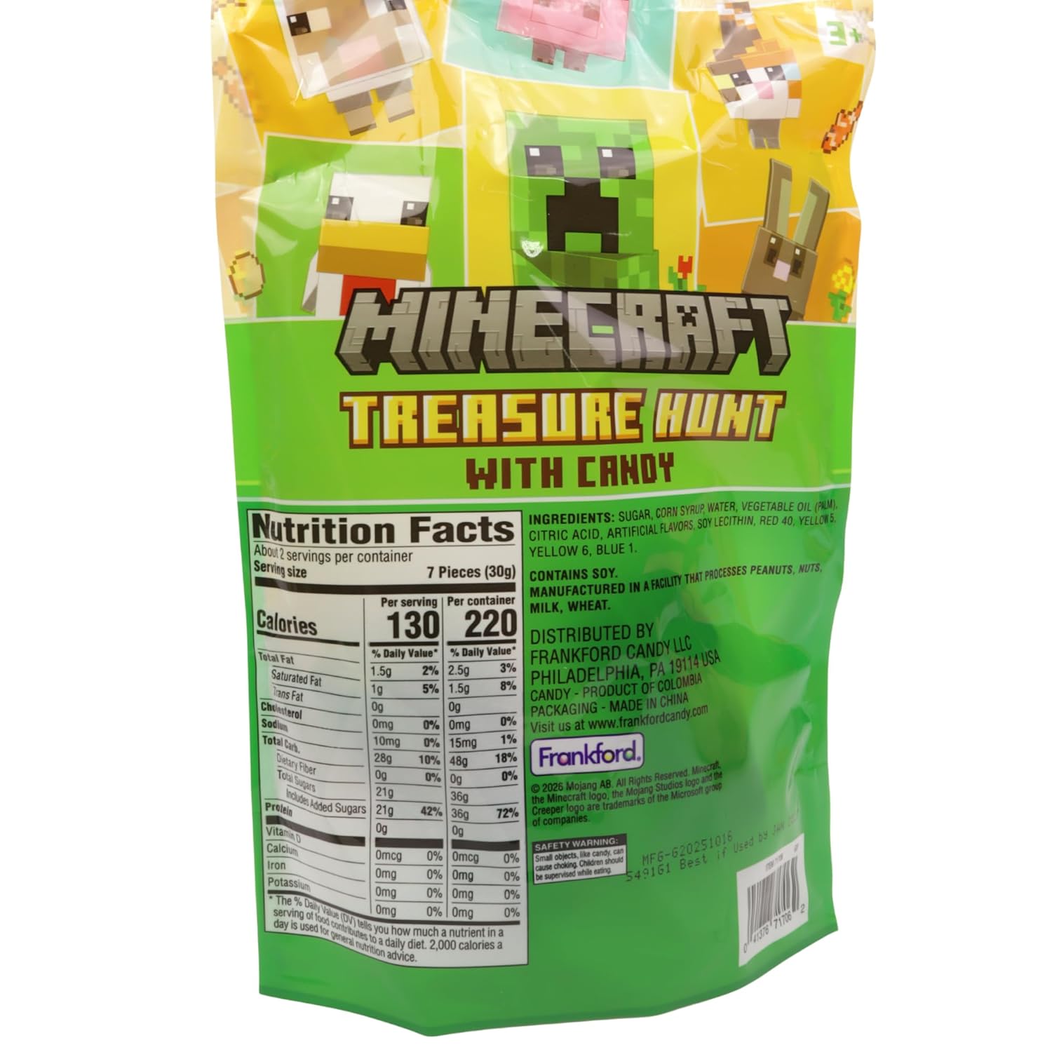 Minecraft Creeper Candy Treasure Hunt - Pre-Filled Characters with Fruit Chews | 12 Count Birthday Party Snacks