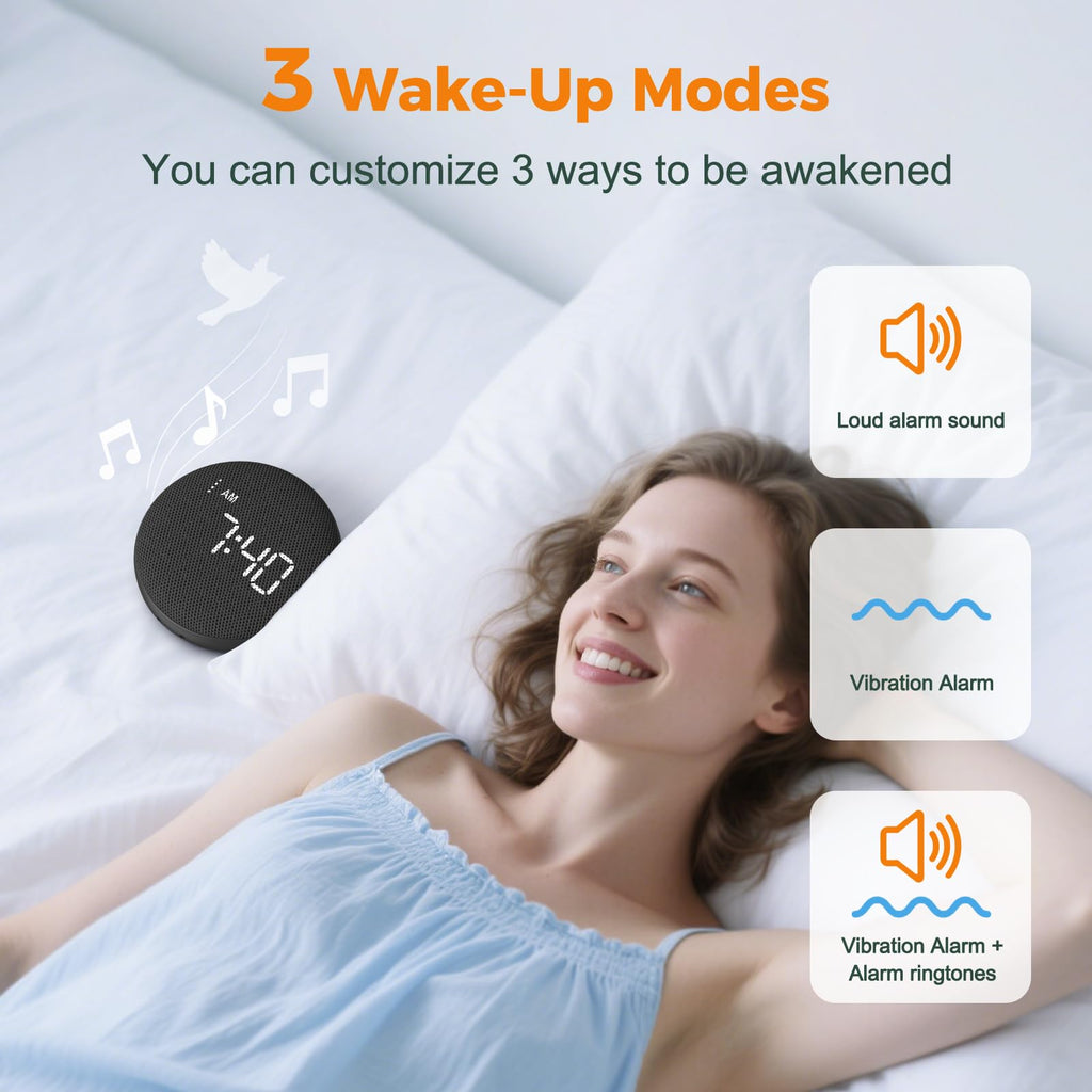 Gianna Alarm Clock for Heavy Sleepers - Vibrating Alarm Clock for Deaf, 110dB Extra Loud Alarm Clock with Bed Shaker, 3 Wake Modes, Auto Dimming, Rechargeable Portable Alarm Clock for Bedroom Travel