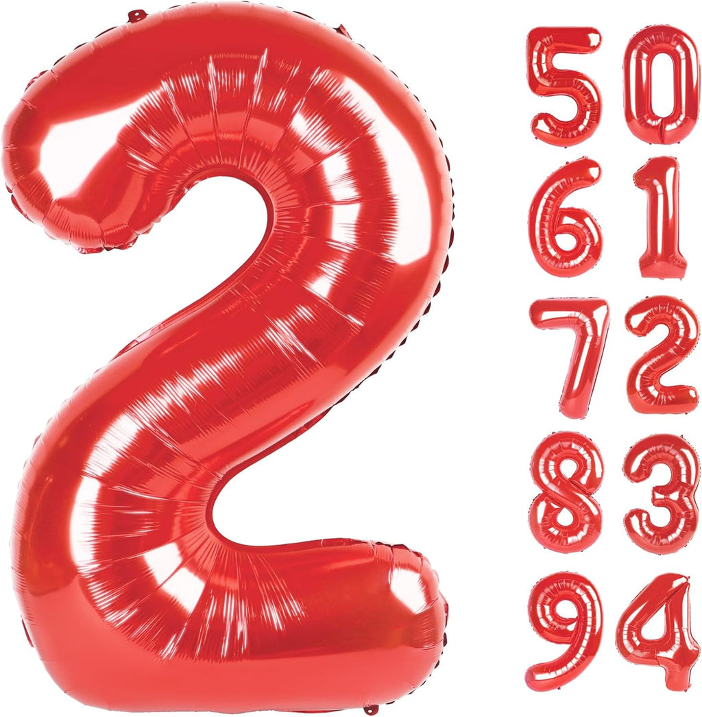 Red 40-Inch Number 2 Balloon | Perfect Birthday Decorations for 2nd Birthday Party Supplies