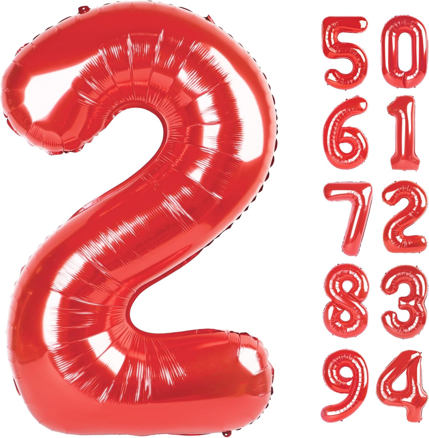 Red 40-Inch Number 2 Balloon | Perfect Birthday Decorations for 2nd Birthday Party Supplies